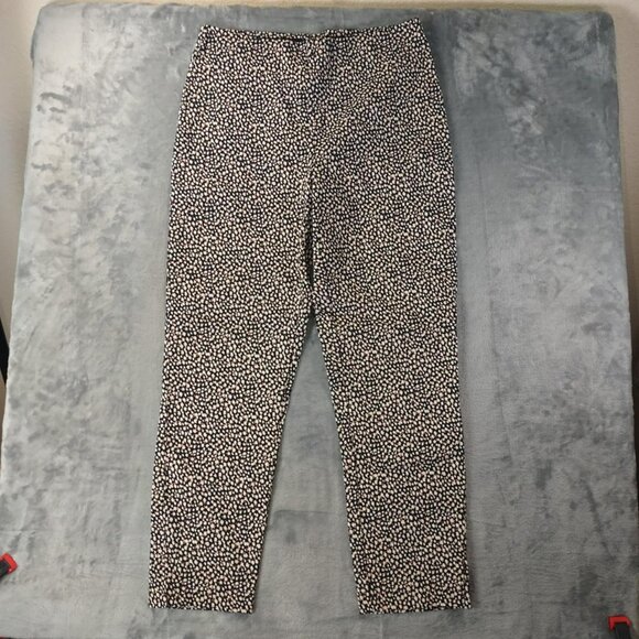 Jules and Leopold Womens M Black Beige Abstract Straight Leg Feminine Pants - Picture 1 of 6